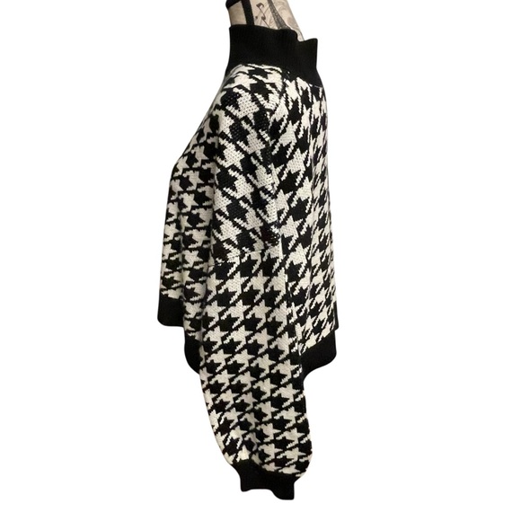 New York & Company Black and White Houndstooth Turtleneck Sweater - Picture 2 of 7